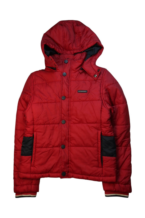 A Red Puffer/Quilted Coats & Outerwear from Burberry in size 12Y for neutral. (Front View)