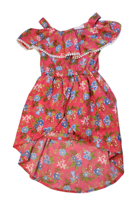 A Multicolour Sleeveless Dresses from Little Lass in size 4T for girl. (Front View)