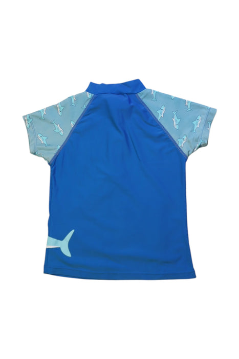 A Blue Rash Guards from Playshoes in size 5T for neutral. (Back View)