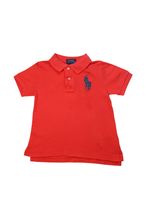 A Red Short Sleeve Polos from Polo Ralph Lauren in size 2T for boy. (Front View)