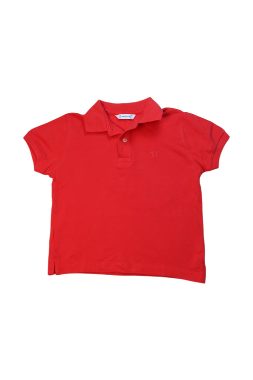 A Red Short Sleeve Polos from Mayoral in size 3T for boy. (Front View)
