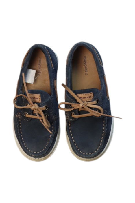 A Blue Loafers & Moccasins from Mayoral in size 5T for neutral. (Back View)
