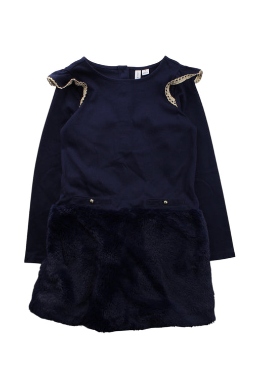 A Navy Long Sleeve Dresses from Janie & Jack in size 6T for girl. (Front View)