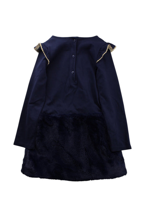 A Navy Long Sleeve Dresses from Janie & Jack in size 6T for girl. (Back View)