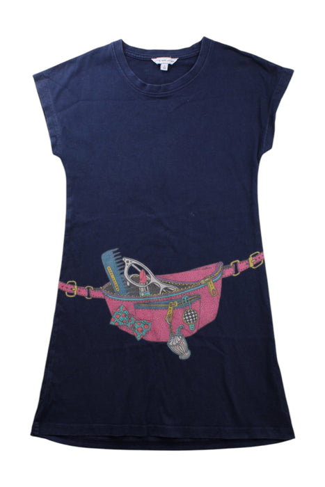 A Navy Short Sleeve Dresses from Little Marc Jacobs in size 5T for girl. (Front View)