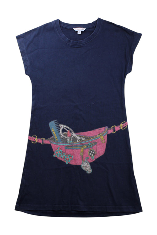 A Navy Short Sleeve Dresses from Little Marc Jacobs in size 5T for girl. (Front View)