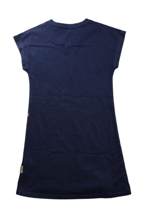 A Navy Short Sleeve Dresses from Little Marc Jacobs in size 5T for girl. (Back View)