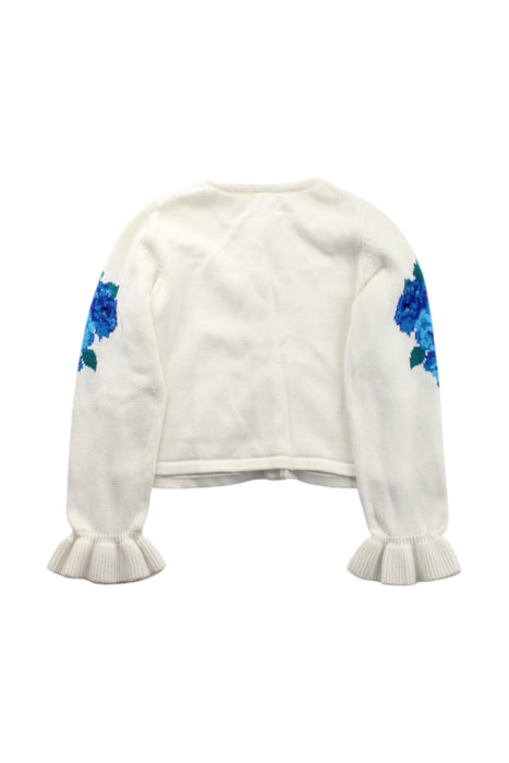 A White Cardigans from Janie & Jack in size 6T for girl. (Back View)