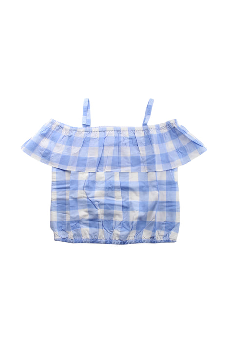 A Blue Sleeveless Tops from Janie & Jack in size 14Y for girl. (Front View)
