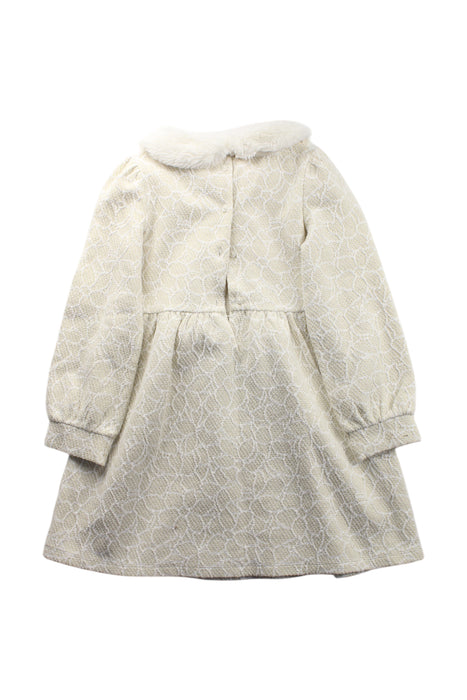 A Ivory Long Sleeve Dresses from Janie & Jack in size 6T for girl. (Back View)