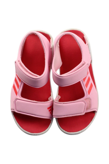 A Pink Sandals from Adidas in size 7Y for neutral. (Back View)