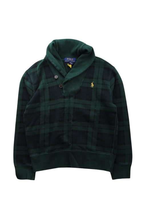 A Green Buttoned Sweatshirts from Polo Ralph Lauren in size 8Y for boy. (Front View)