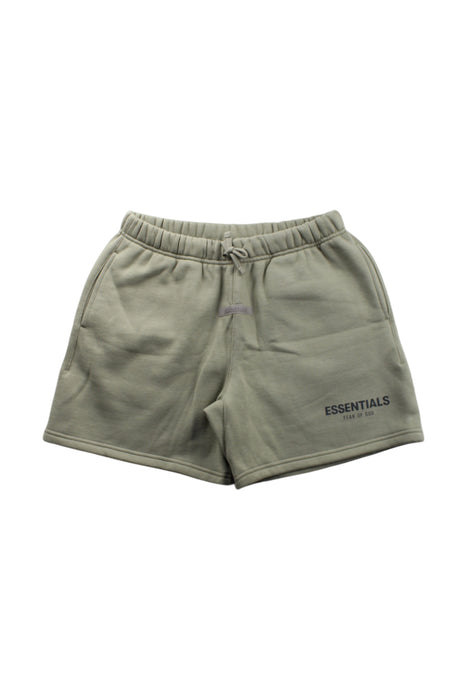 A Green Shorts from Fear of God Essentials in size 12Y for neutral. (Front View)