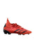A Red Cleats/Soccer Shoes from Adidas in size 10Y for boy. (Front View)