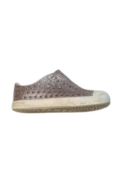 A Brown Slip Ons from Native Shoes in size 18-24M for neutral. (Front View)