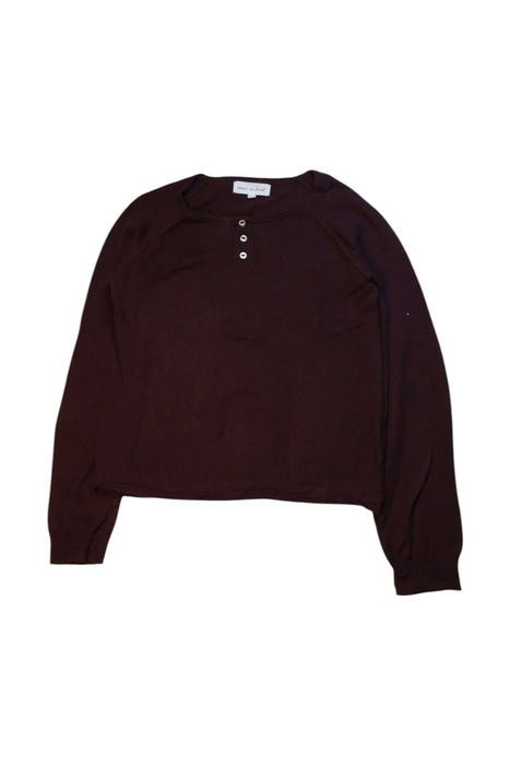 A Brown Long Sleeve Tops from Excuse My French in size 8Y for girl. (Front View)