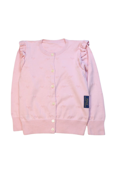 A Pink Cardigans from Polo Ralph Lauren in size 4T for girl. (Front View)