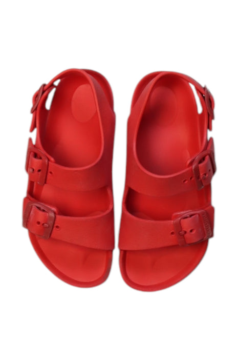 A Red Sandals from Birkenstock in size 5T for neutral. (Back View)