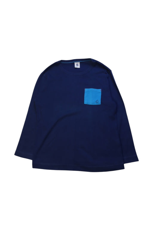 A Navy Long Sleeve T Shirts from Petit Bateau in size 6T for neutral. (Front View)