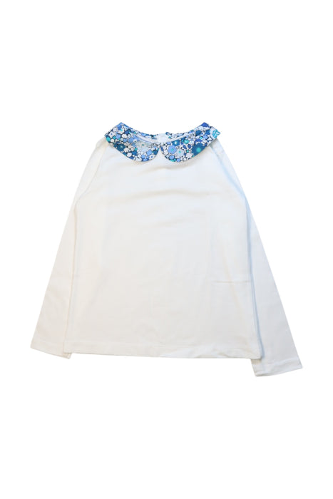A White Long Sleeve Tops from Jacadi in size 6T for girl. (Front View)