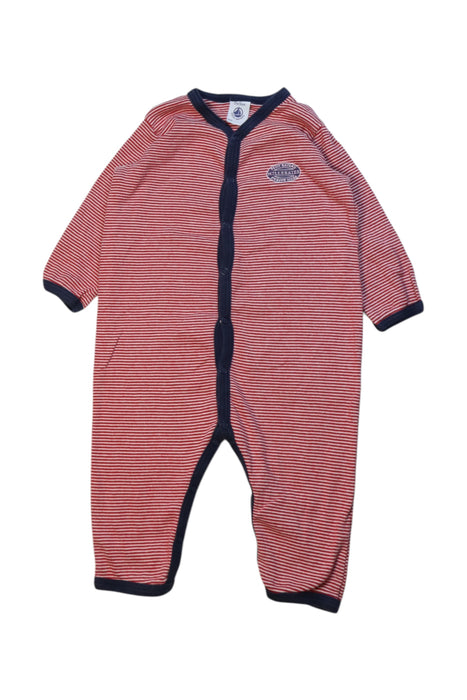 A Red Onesies from Petit Bateau in size 6-12M for neutral. (Front View)