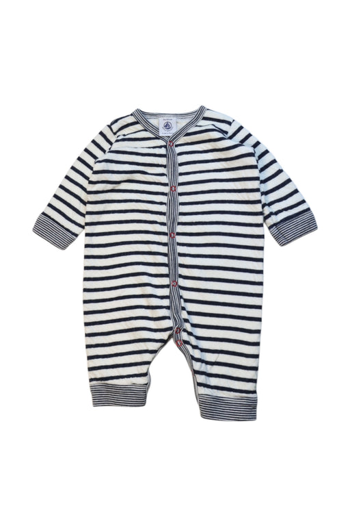 A White Long Sleeve Rompers from Petit Bateau in size 0-3M for neutral. (Front View)