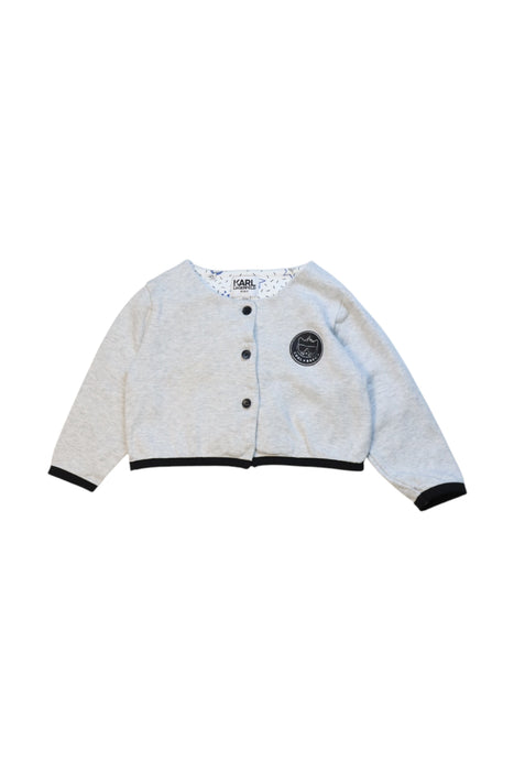 A Grey Cardigans from Karl Lagerfeld in size 6-12M for neutral. (Front View)