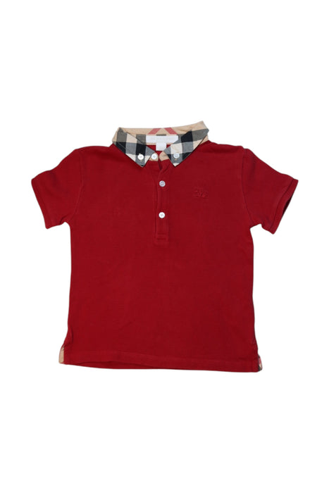 A Red Short Sleeve Polos from Burberry in size 2T for neutral. (Front View)