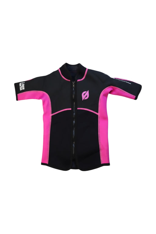 A Black Wetsuits from Aquasport in size 8Y for neutral. (Front View)