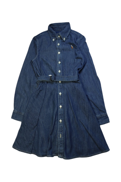 A Blue Long Sleeve Dresses from Ralph Lauren in size 8Y for girl. (Front View)