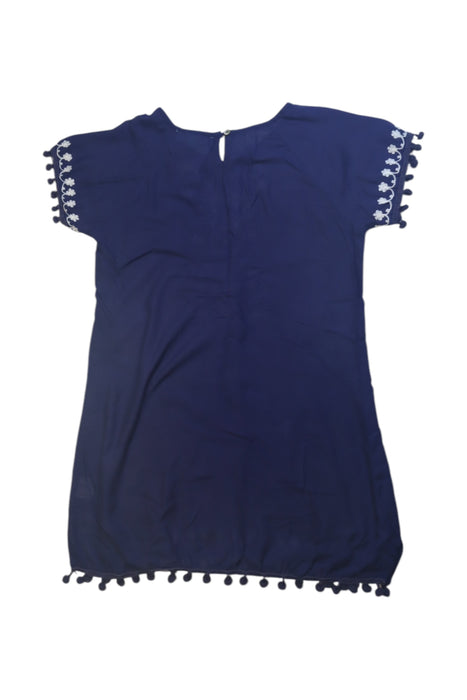 A Navy Short Sleeve Dresses from Melissa Odabash in size 8Y for girl. (Back View)