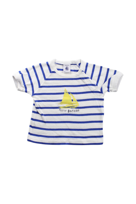 A Blue Short Sleeve T Shirts from Petit Bateau in size 3-6M for neutral. (Front View)