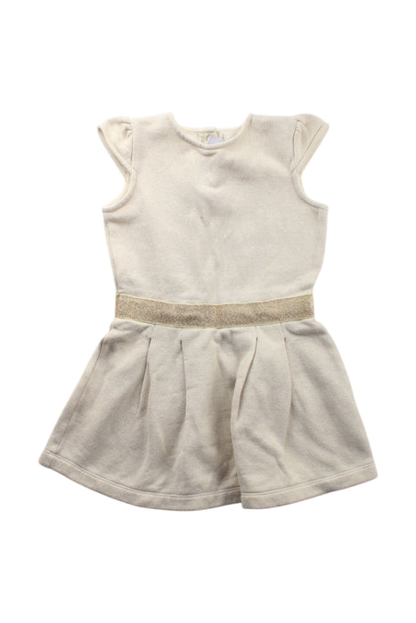 A Ivory Sleeveless Rompers from Petit Bateau in size 4T for girl. (Front View)