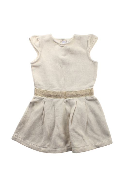 A Ivory Sleeveless Rompers from Petit Bateau in size 4T for girl. (Front View)