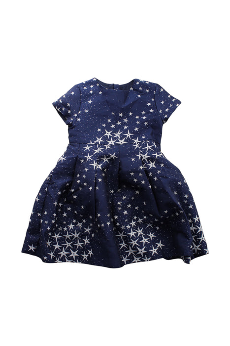 A Navy Short Sleeve Dresses from Jacadi in size 3T for girl. (Front View)