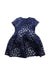A Navy Short Sleeve Dresses from Jacadi in size 3T for girl. (Front View)