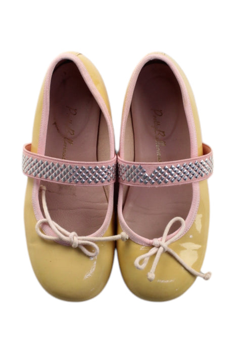 A Yellow Flats from Pretty Ballerinas in size 6T for girl. (Back View)