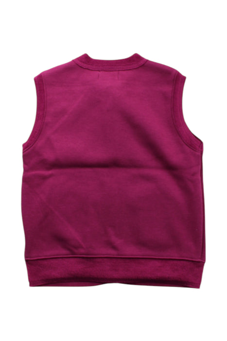 A Burgundy Outerwear Vests from La Compagnie des Petits in size 6T for girl. (Back View)
