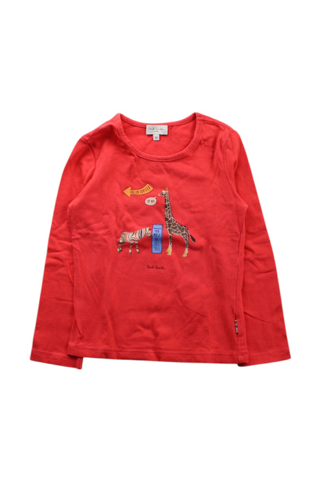 A Red Long Sleeve T Shirts from Paul Smith in size 4T for neutral. (Front View)