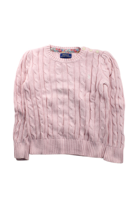 A Pink Knit Sweaters from Polo Ralph Lauren in size 5T for girl. (Front View)