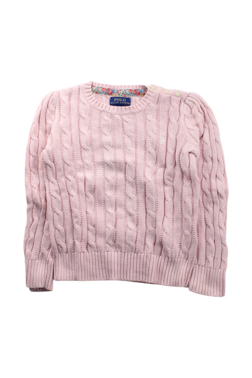 A Pink Knit Sweaters from Polo Ralph Lauren in size 5T for girl. (Front View)