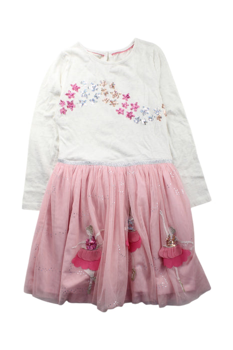 A Pink Long Sleeve Dresses from Monsoon in size 7Y for girl. (Front View)