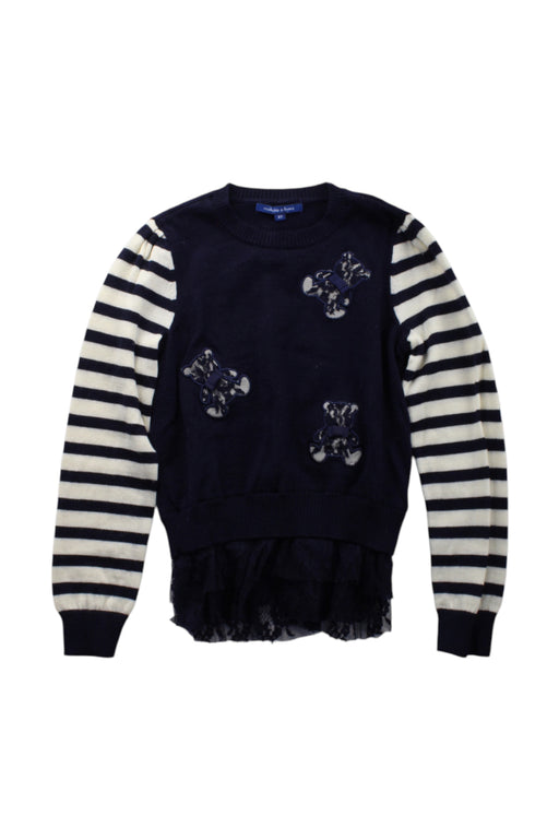 A Navy Long Sleeve Tops from Nicholas & Bears in size 6T for girl. (Front View)