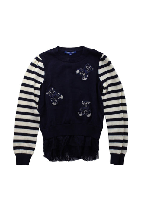 A Navy Long Sleeve Tops from Nicholas & Bears in size 6T for girl. (Front View)