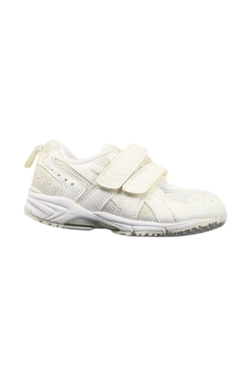A White Sneakers from ASICS in size 3T for neutral. (Front View)