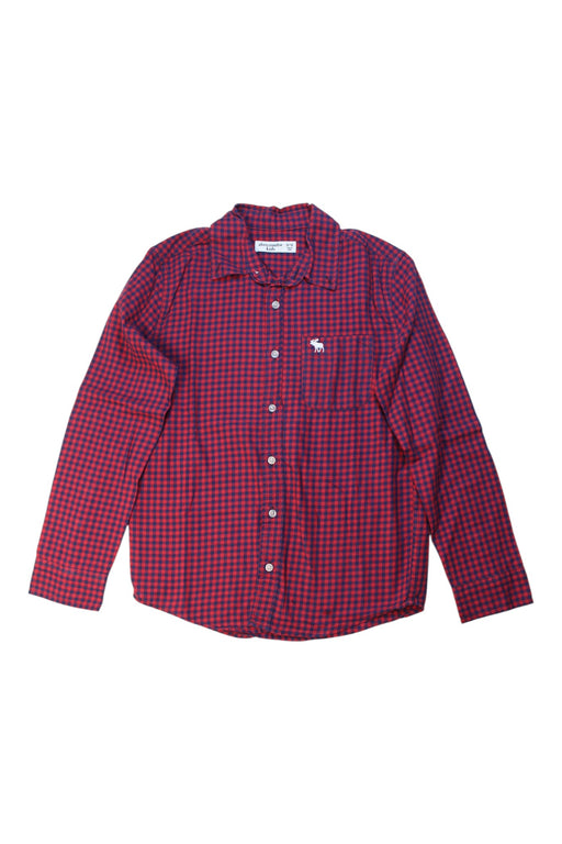 A Red Long Sleeve Shirts from Abercrombie & Fitch in size 10Y for boy. (Front View)