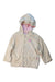 A Ivory Coats from Miki House in size 2T for girl. (Front View)