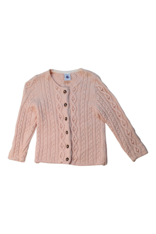 A Peach Cardigans from Petit Bateau in size 3T for girl. (Front View)