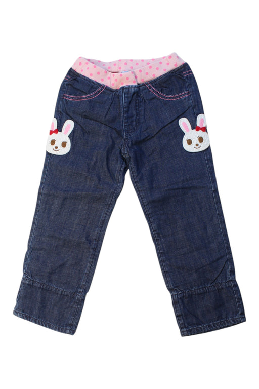 A Blue Jeans from Miki House in size 3T for girl. (Front View)