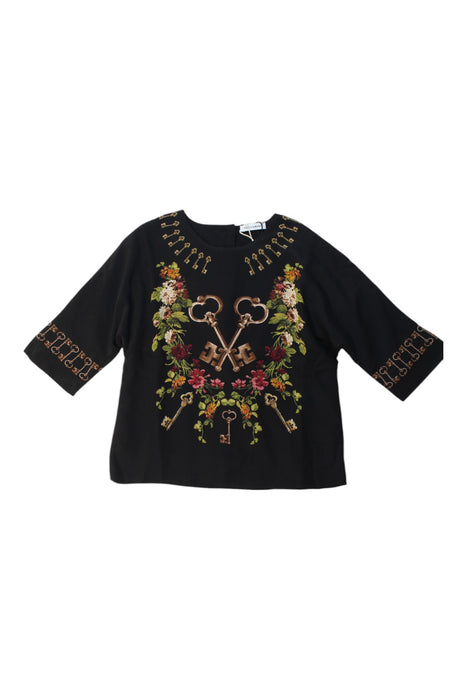 A Black Long Sleeve Tops from Dolce & Gabbana in size 5T for girl. (Front View)